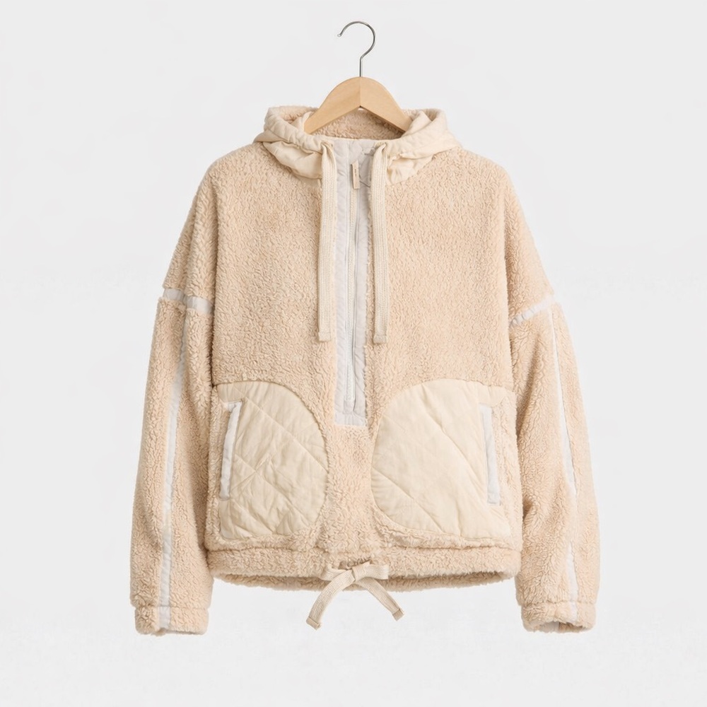 All in motion Women's retro Beige Hooded Jacket in size Small